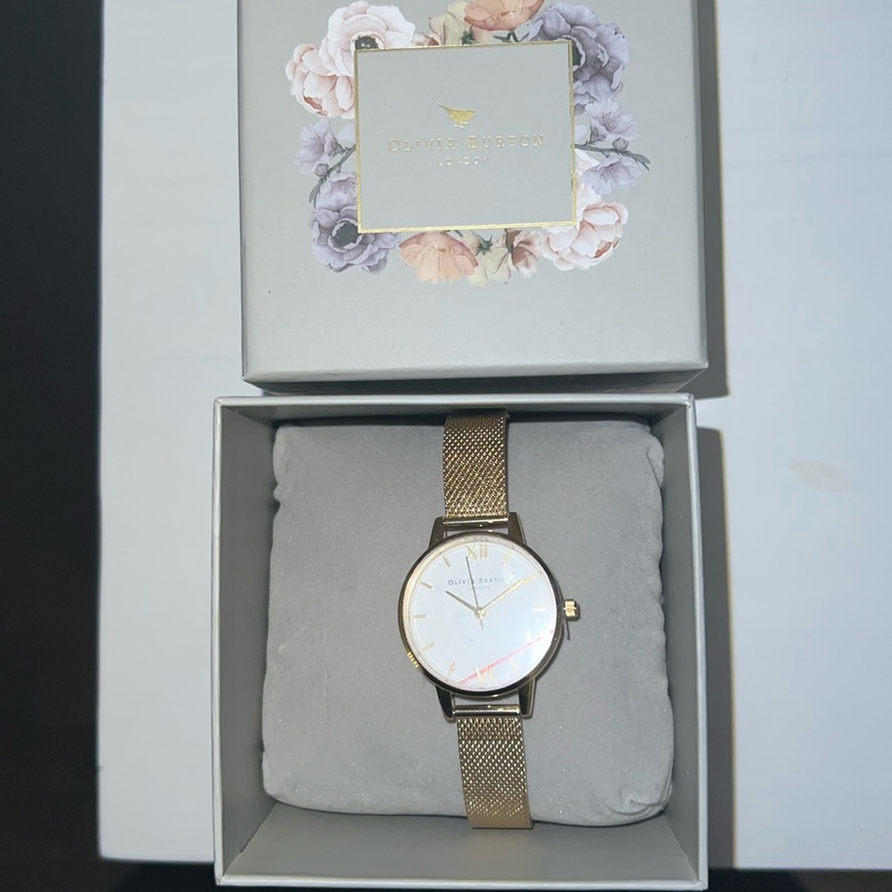 OLIVIA BURTON *BRAND NEW W TAG* GOLD MESH WATCH